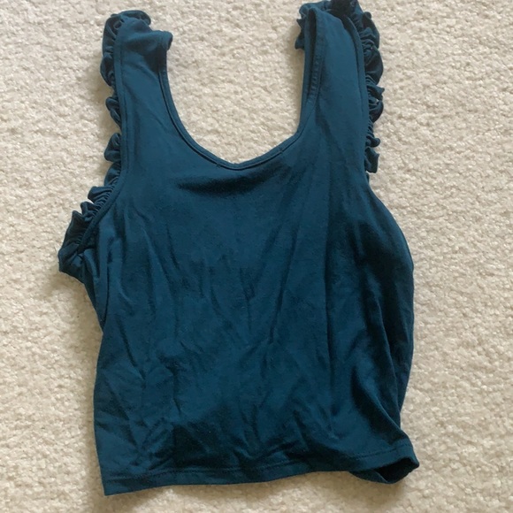 Navy Ruffle Tank - Picture 2 of 2